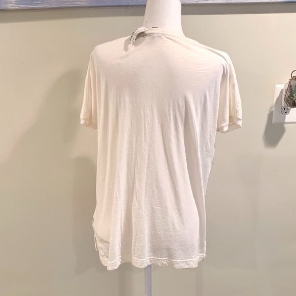 J. Crew Heather Beige Beaded V-neck Tee - Picture 6 of 10